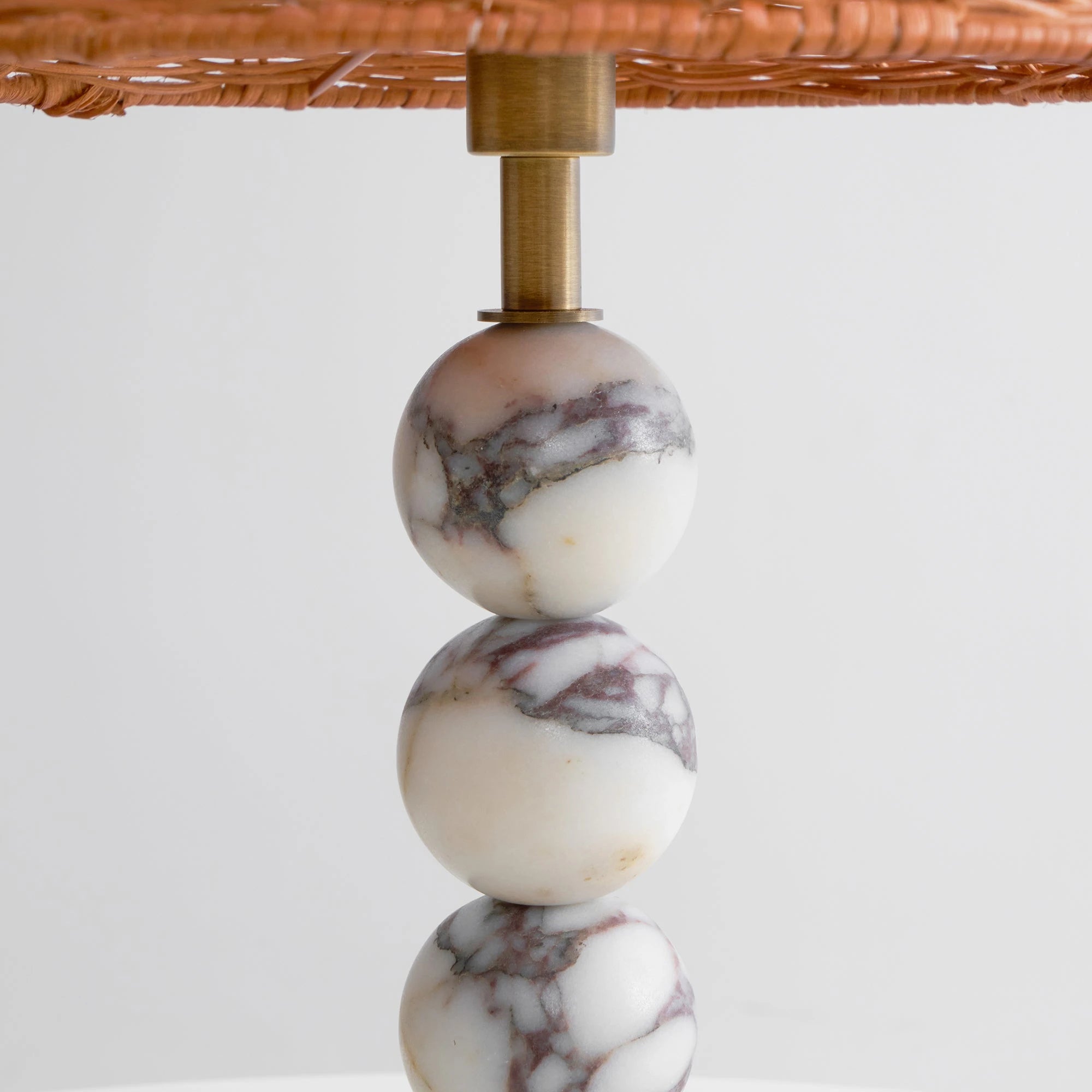 Woven Rattan Marble Sphere Lamp