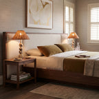 Woven Rattan Marble Sphere Lamp