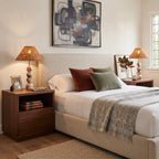 Woven Rattan Marble Sphere Lamp