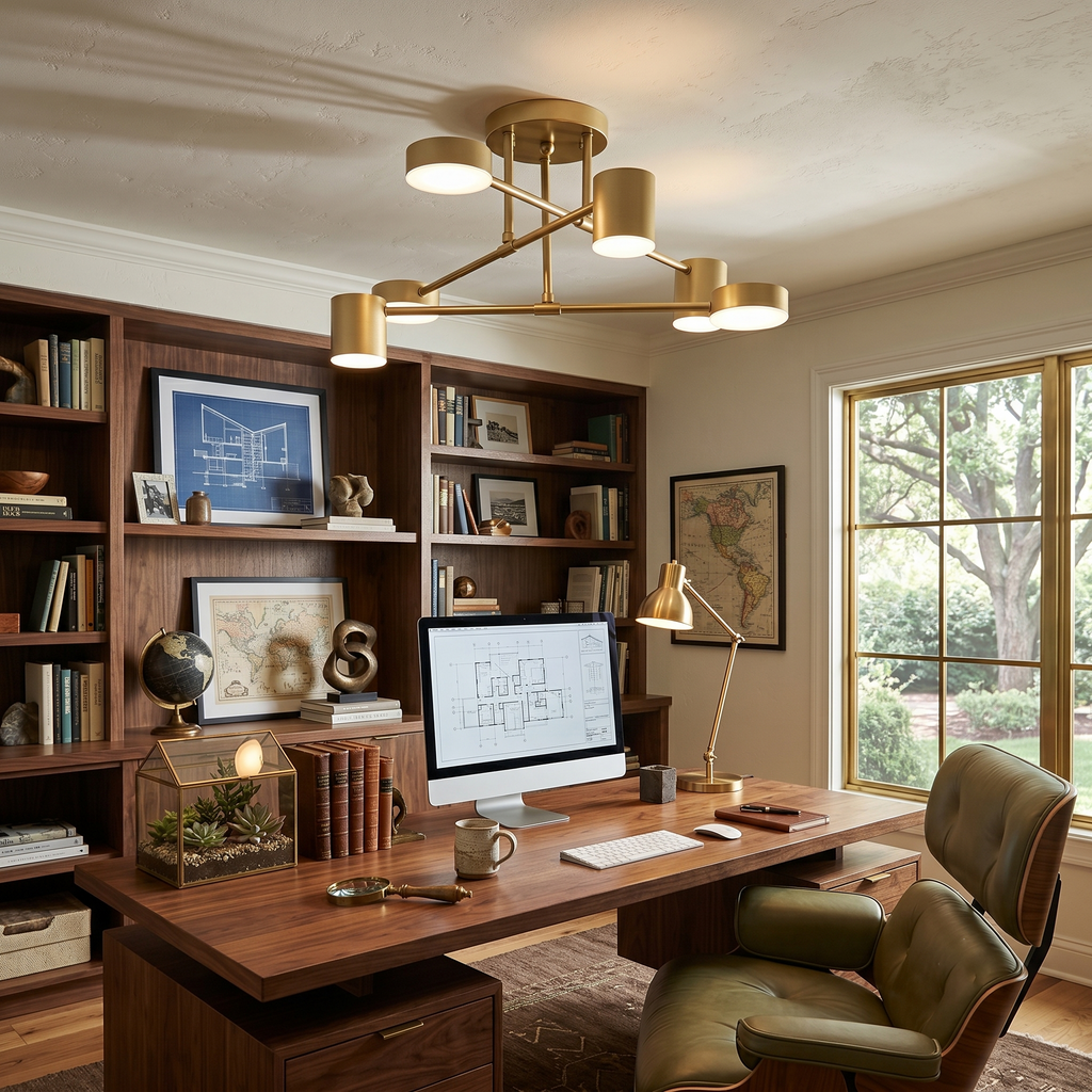 Zane Geometric 6-Light Semi-Flush