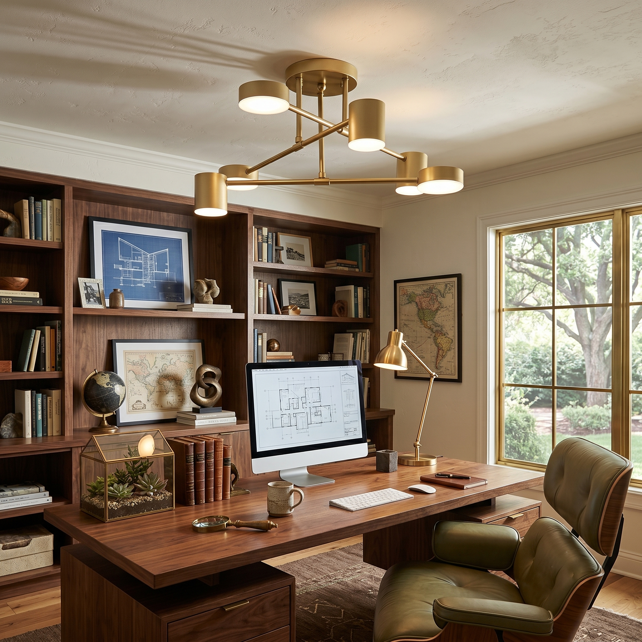 Zane Geometric 6-Light Semi-Flush