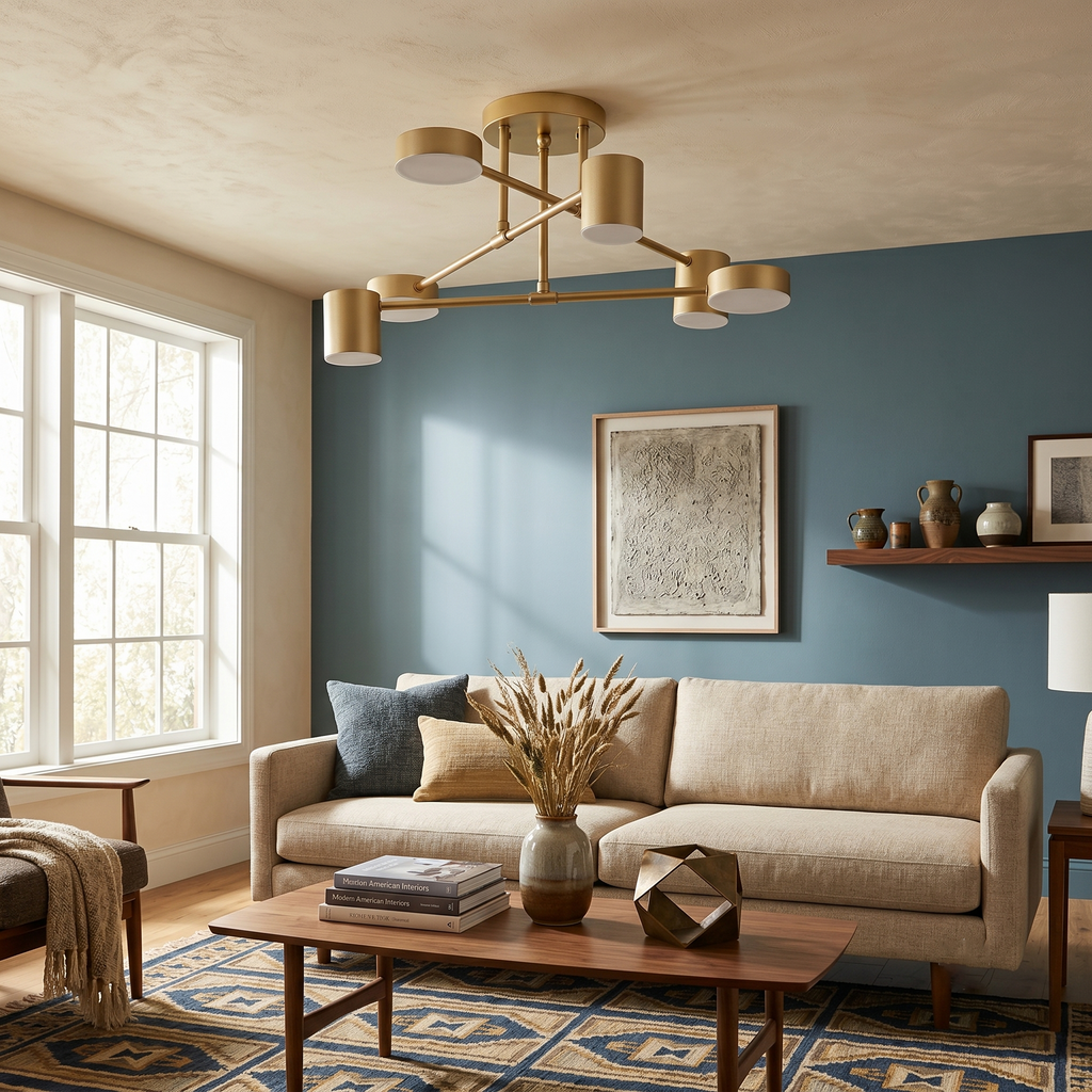 Zane Geometric 6-Light Semi-Flush