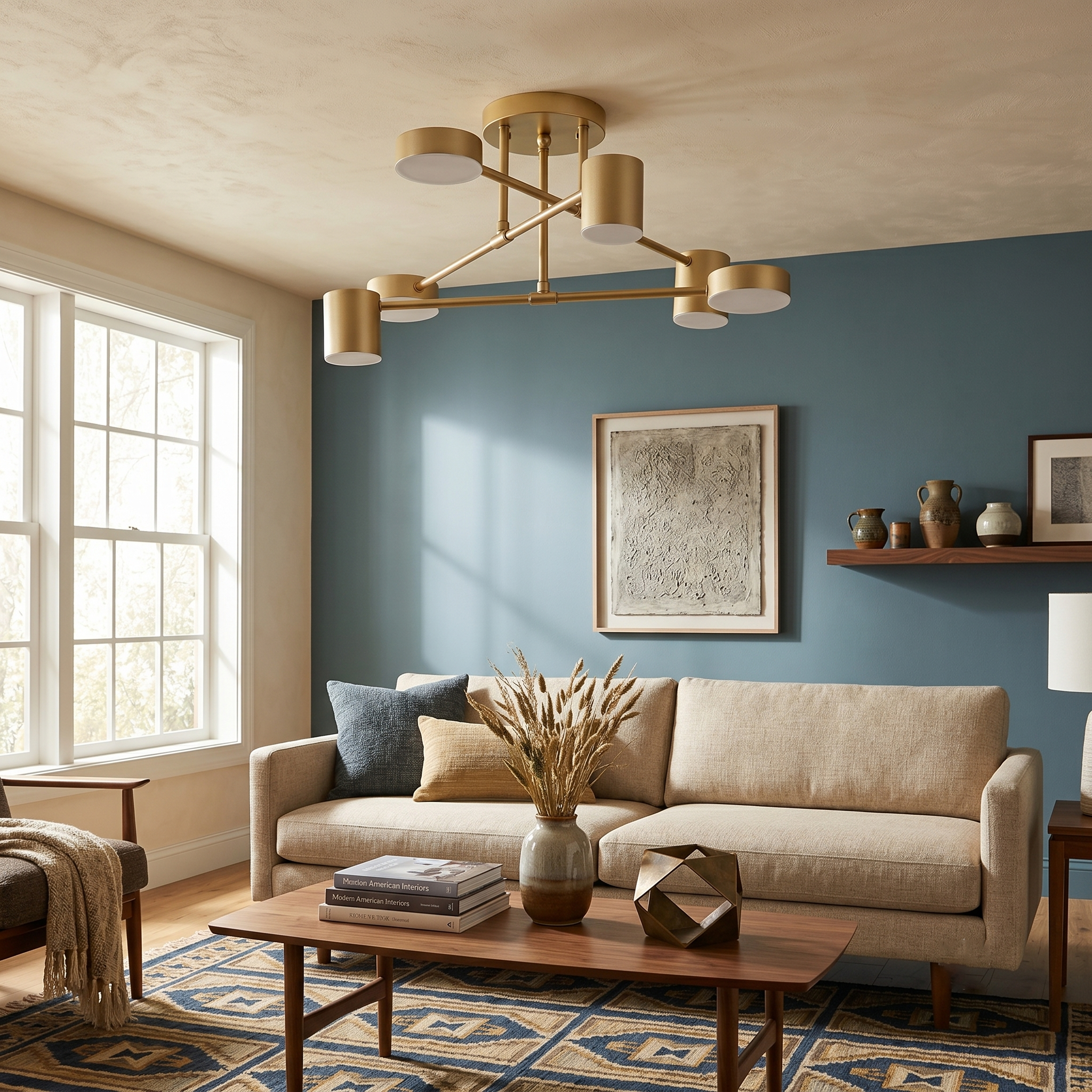 Zane Geometric 6-Light Semi-Flush