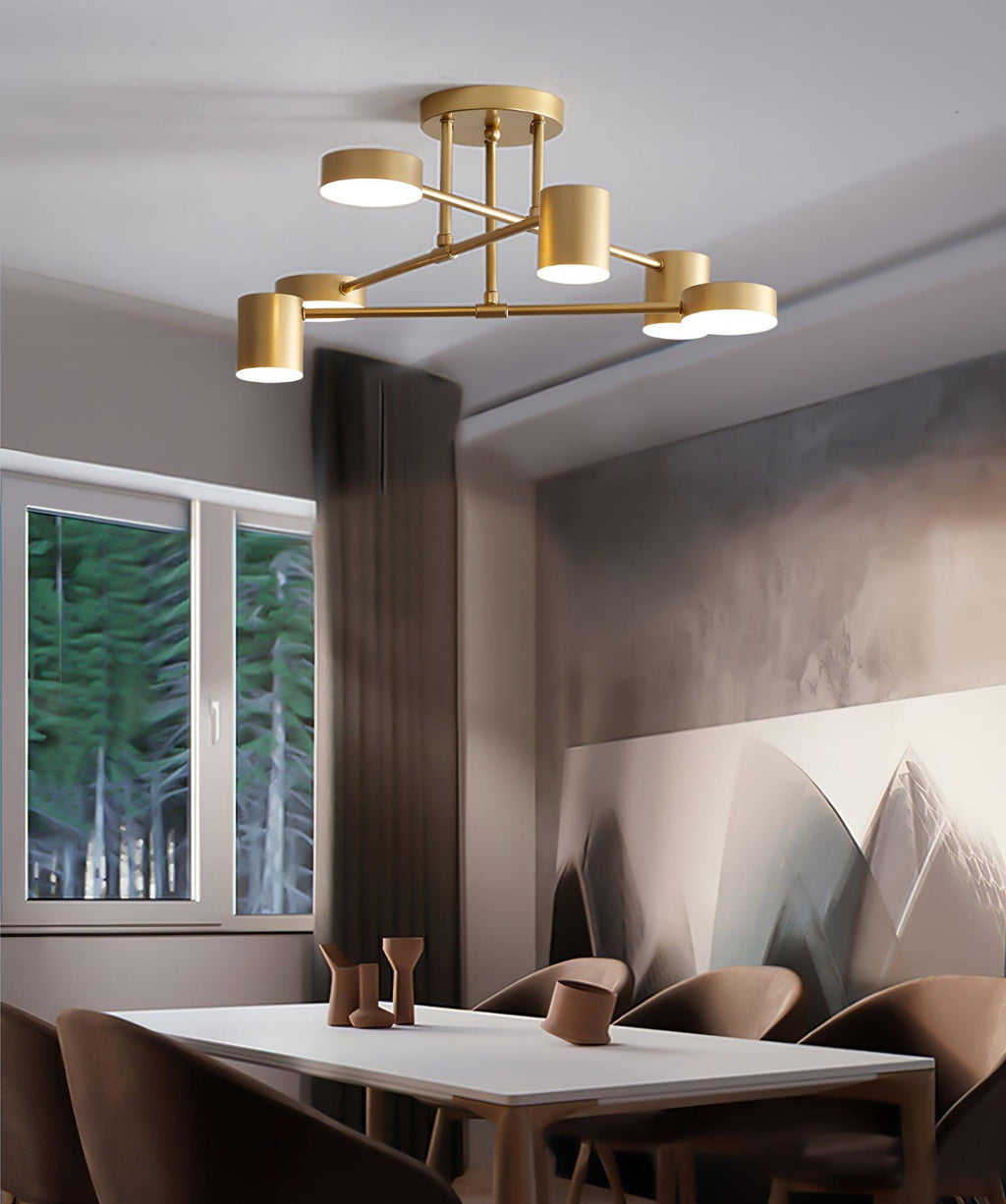 Zane Geometric 6-Light Semi-Flush