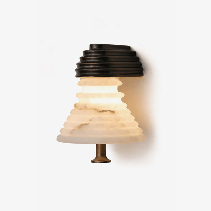 Strata Ribbed Alabaster Wall Sconce