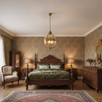 Brass Globe Cage Chandelier
