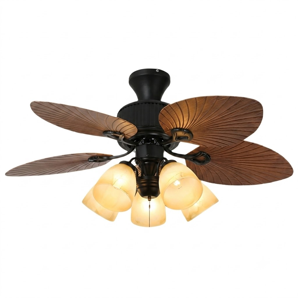 Palma Tropical Ceiling Fan with Light