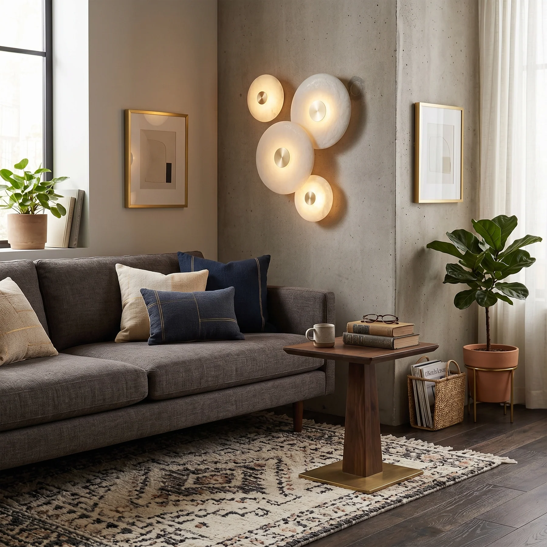 Disc Alabaster Wall Light