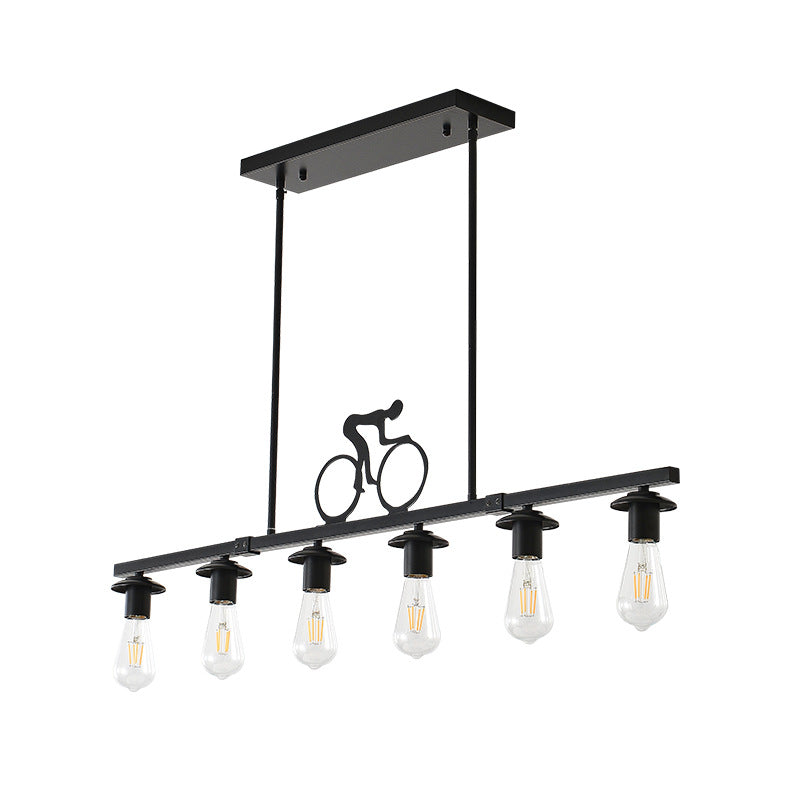 Bicycle Silhouette Linear Chandelier