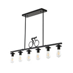 Bicycle Silhouette Linear Chandelier