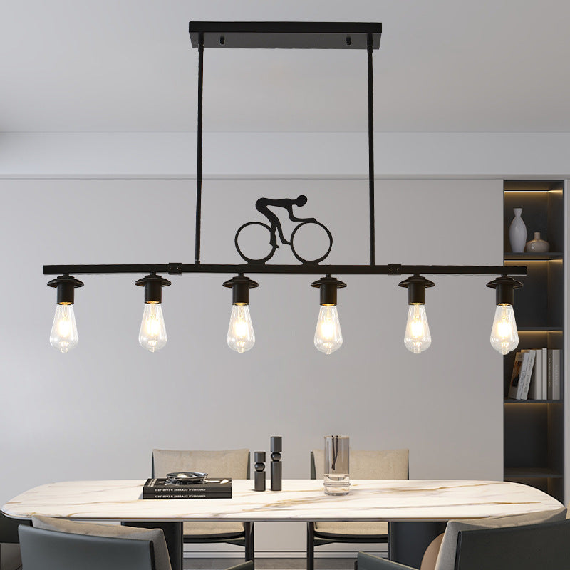 Bicycle Silhouette Linear Chandelier