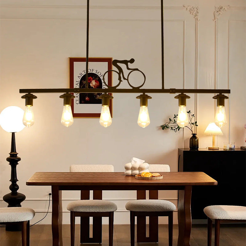 Bicycle Silhouette Linear Chandelier