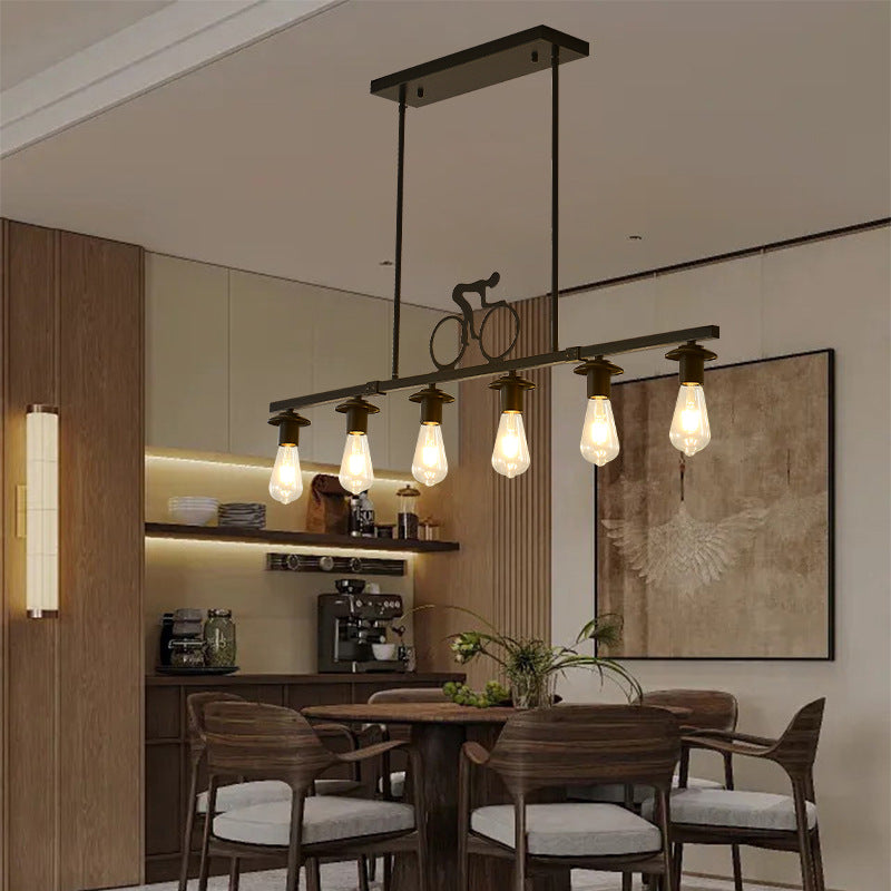 Bicycle Silhouette Linear Chandelier