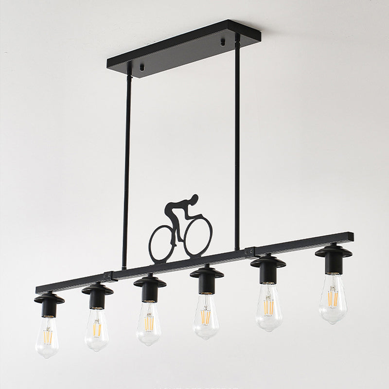 Bicycle Silhouette Linear Chandelier