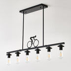 Bicycle Silhouette Linear Chandelier