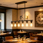 Bicycle Silhouette Linear Chandelier