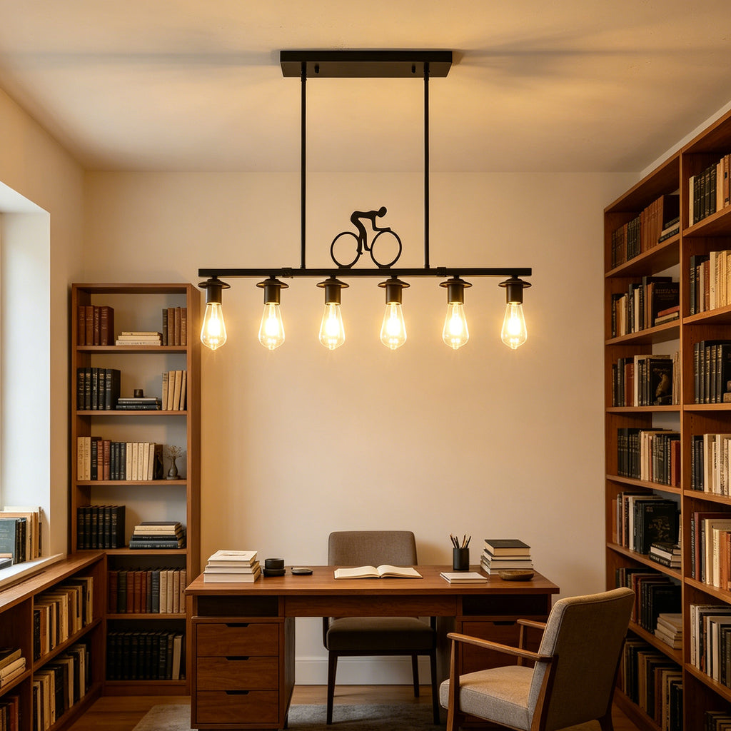 Bicycle Silhouette Linear Chandelier