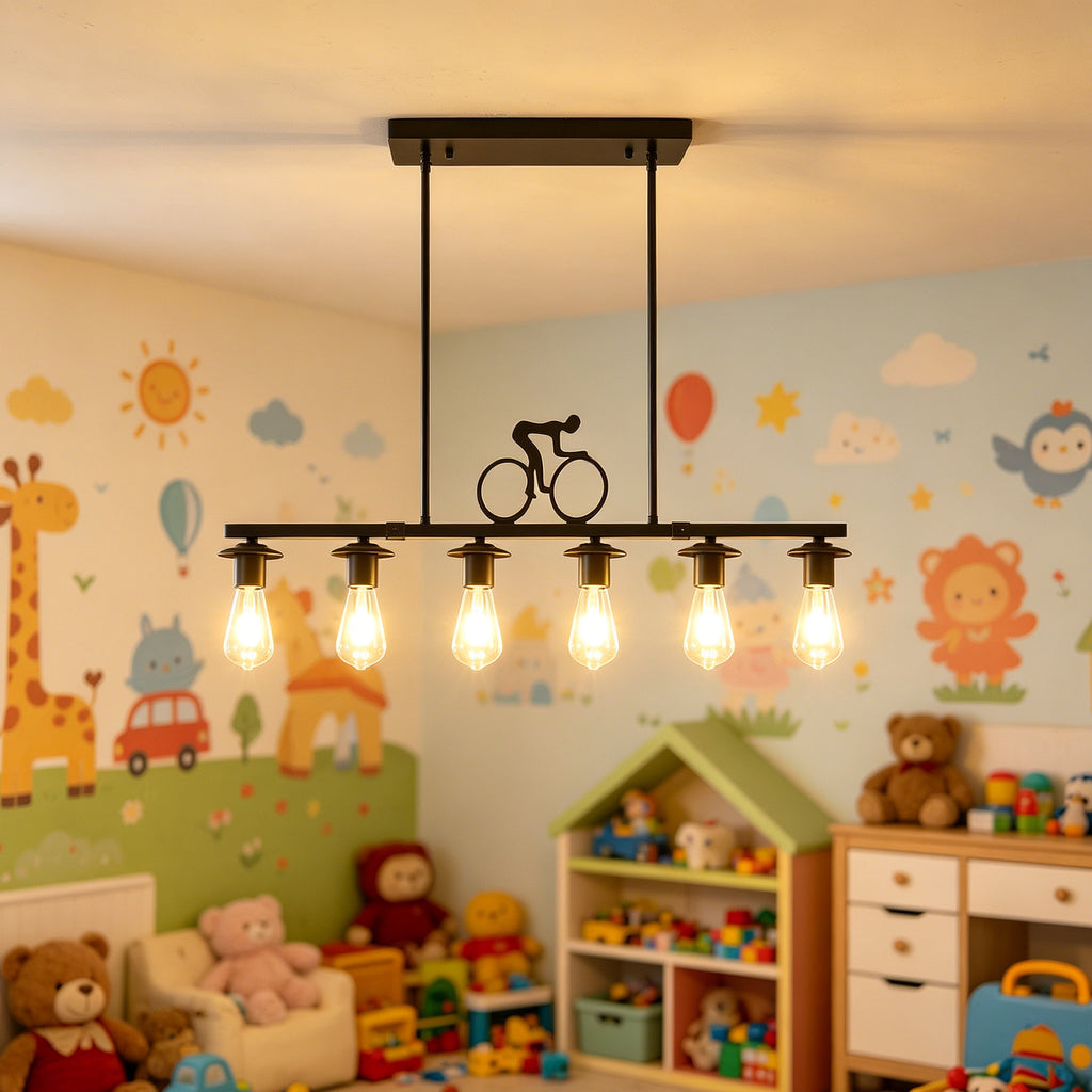 Bicycle Silhouette Linear Chandelier