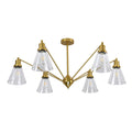 Brass Cone Glass Chandelier