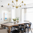 Brass Cone Glass Chandelier