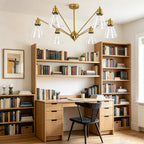 Brass Cone Glass Chandelier