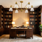 Brass Cone Glass Chandelier