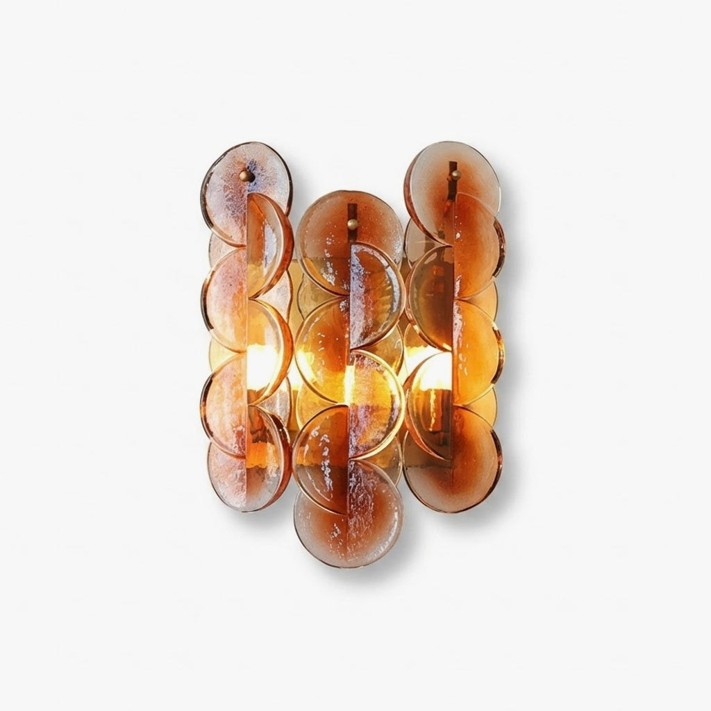 Amber Interlocking Disc Wall Sconce