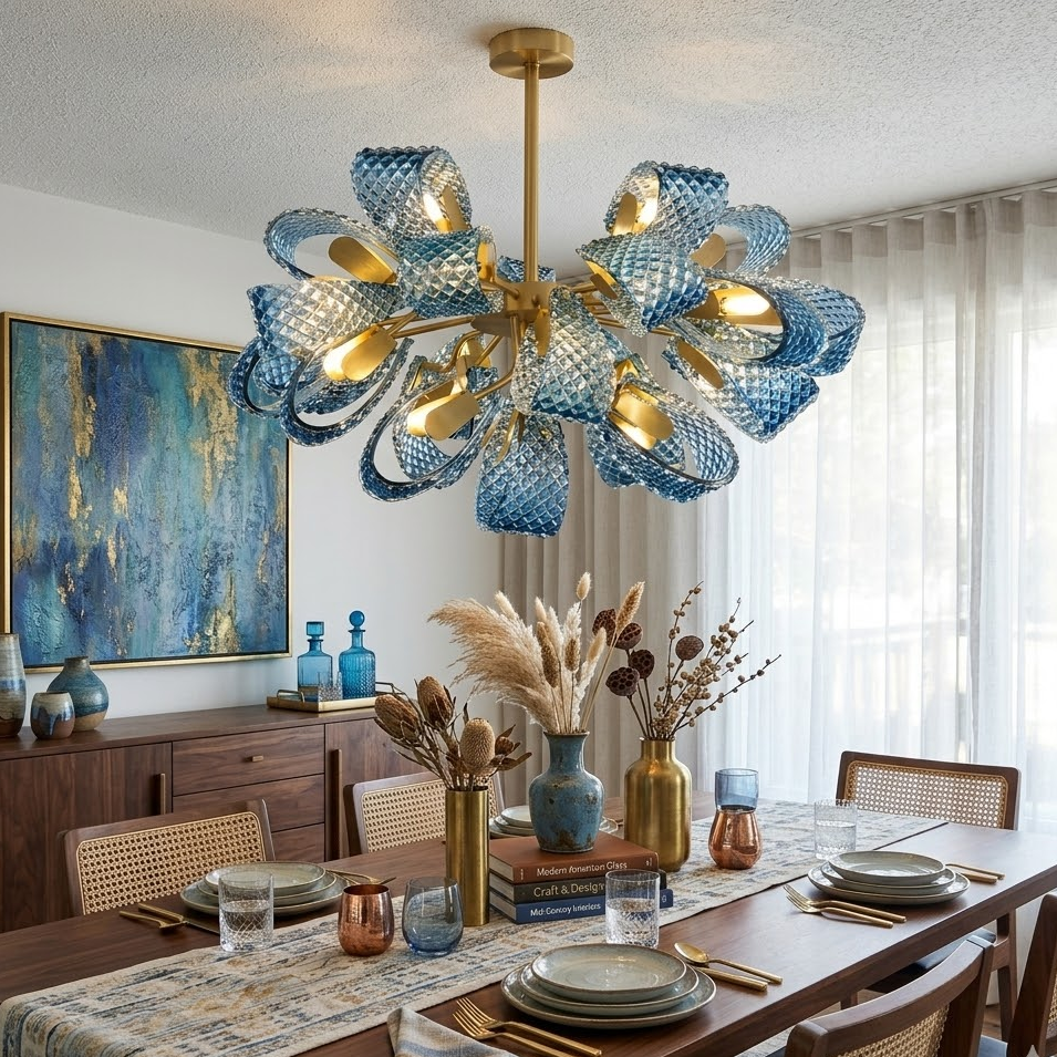 Textured Ribbon Chandelier
