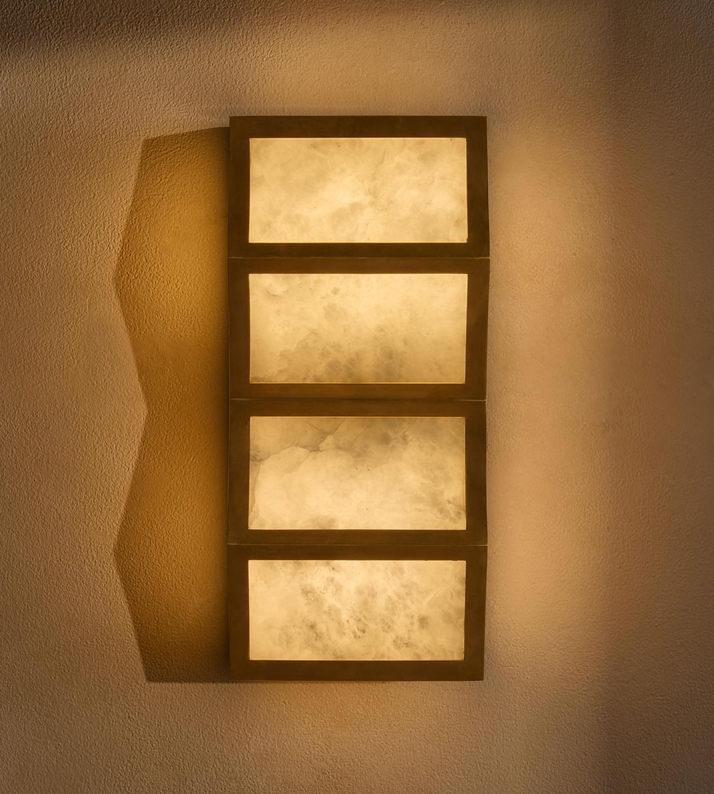Alabaster Cascade Rectangular Wall Light