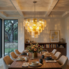 Rectangular Tile Tiered Chandelier