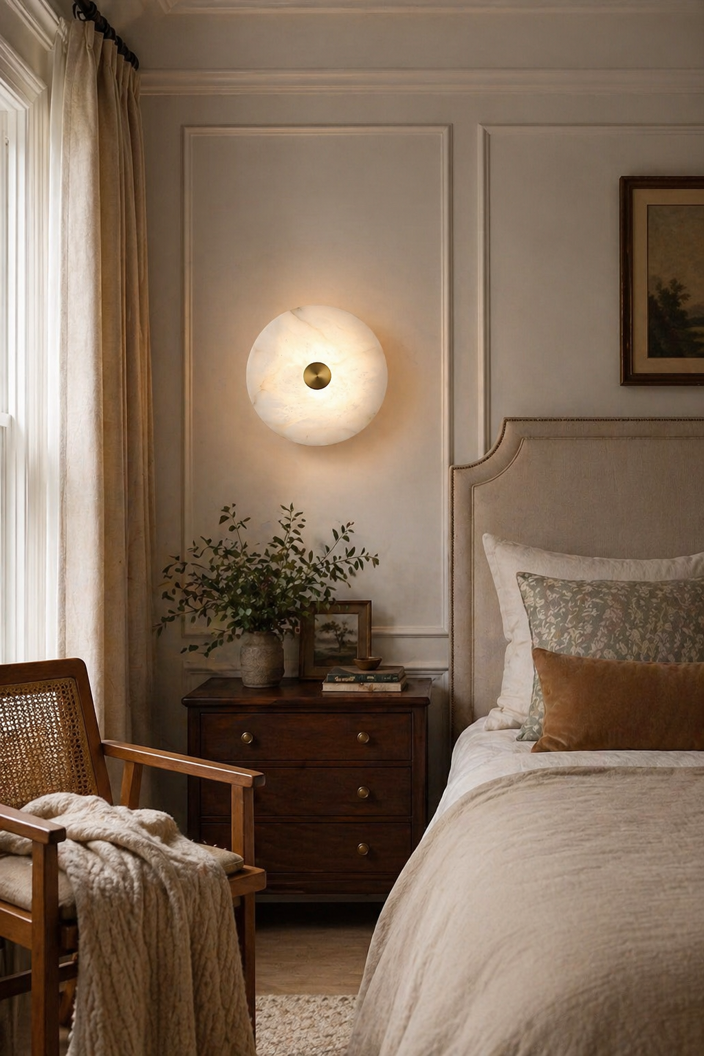 Disc Alabaster Wall Light