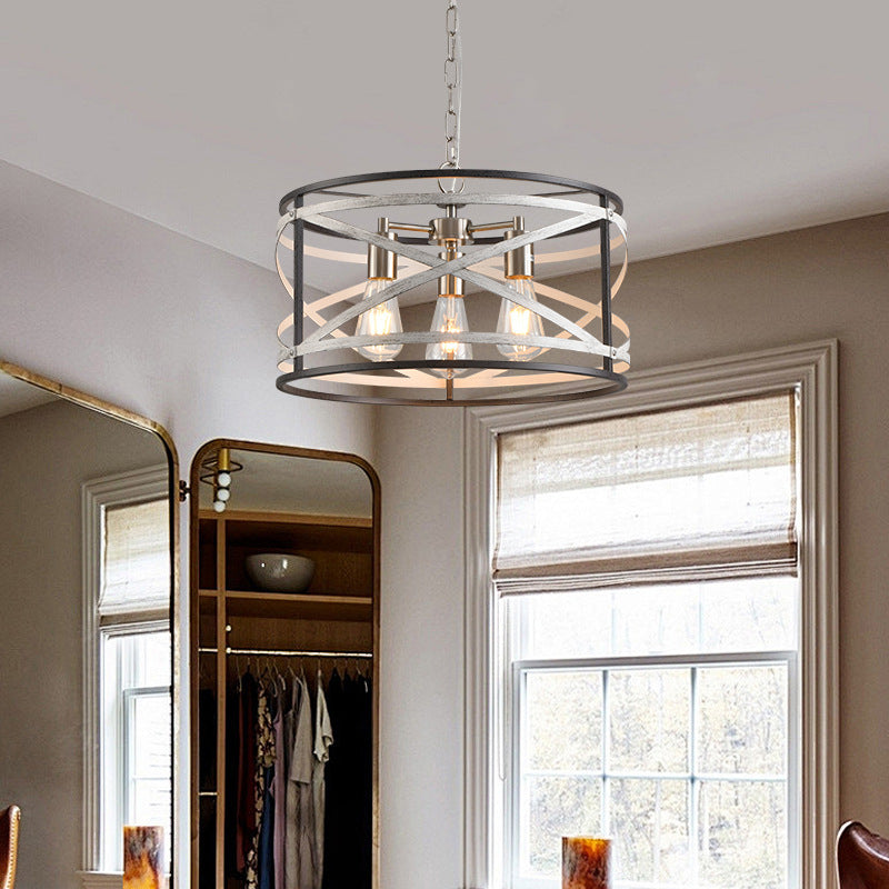 Crisscross Drum Cage Chandelier