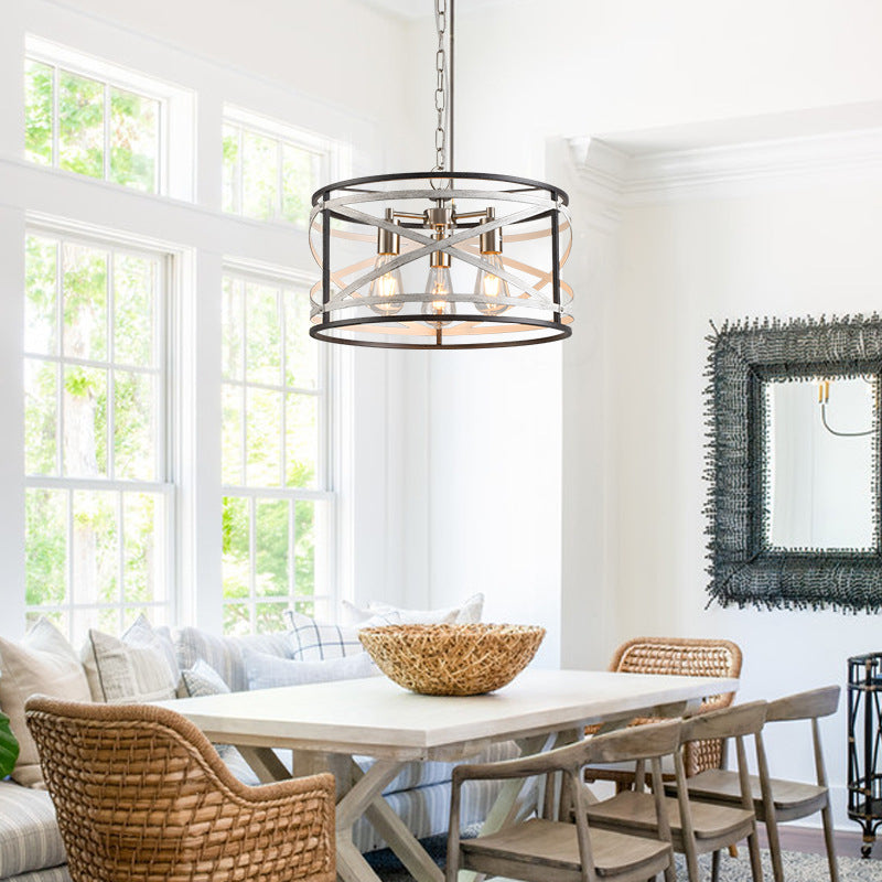 Crisscross Drum Cage Chandelier