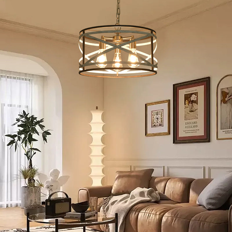 Crisscross Drum Cage Chandelier