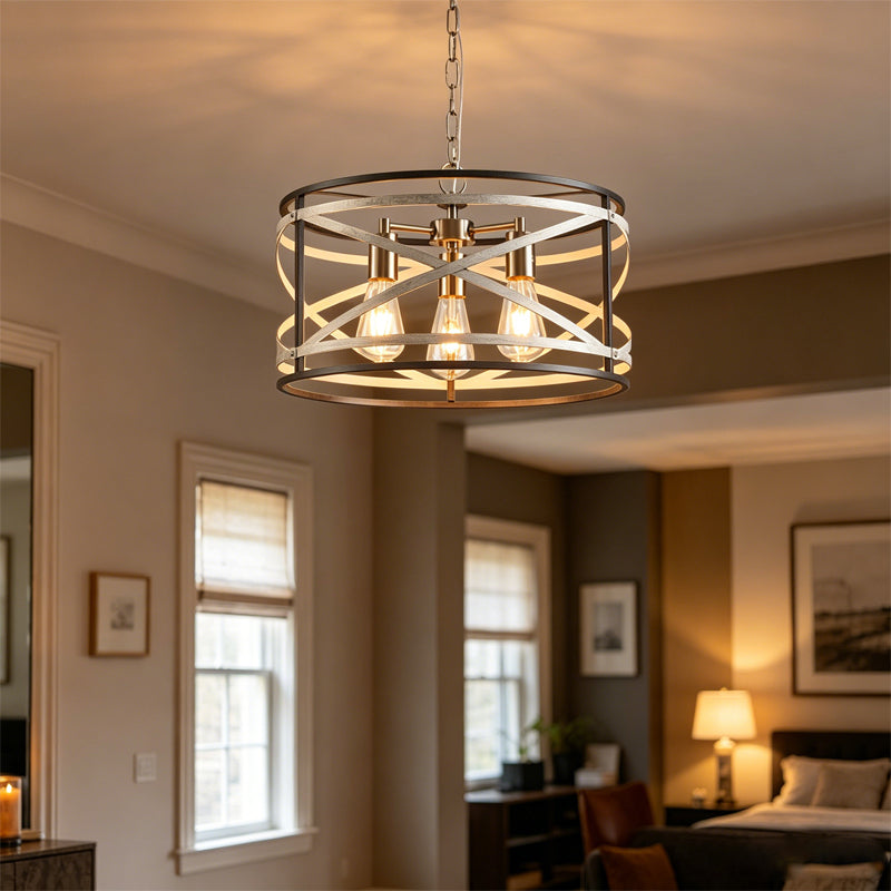 Crisscross Drum Cage Chandelier