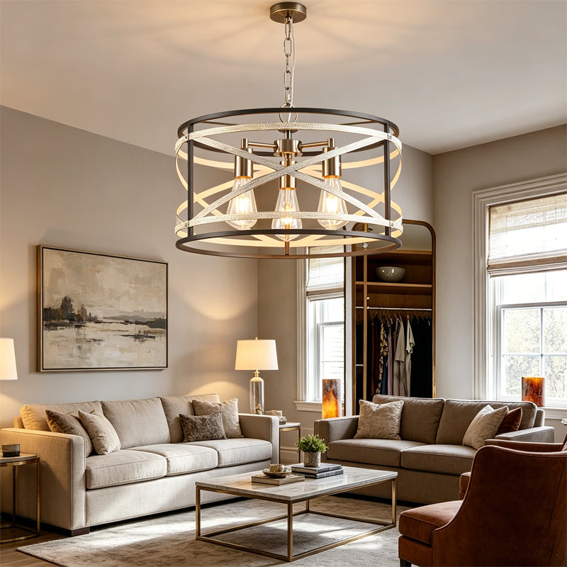 Crisscross Drum Cage Chandelier