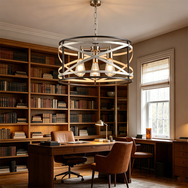 Crisscross Drum Cage Chandelier