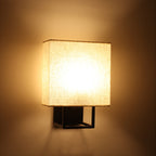 Cube Frame Linen Wall Sconce