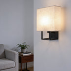 Cube Frame Linen Wall Sconce
