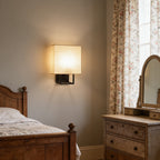 Cube Frame Linen Wall Sconce