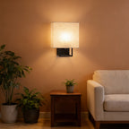 Cube Frame Linen Wall Sconce