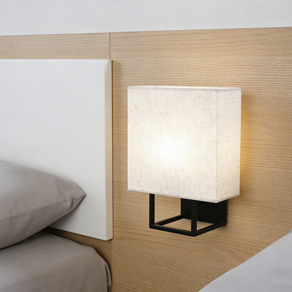 Cube Frame Linen Wall Sconce