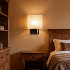 Cube Frame Linen Wall Sconce