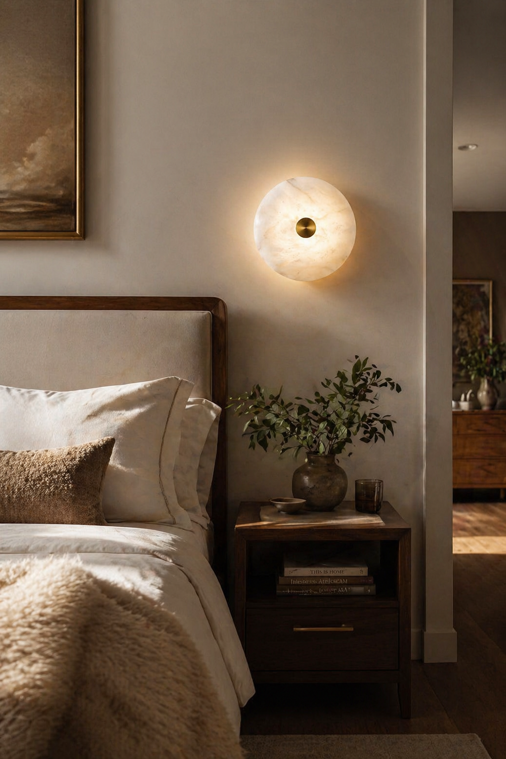 Disc Alabaster Wall Light
