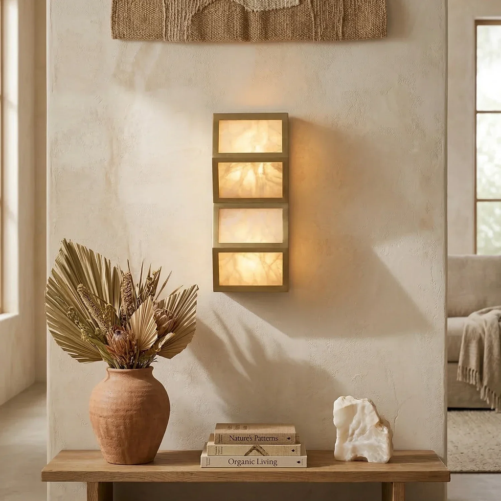 Alabaster Cascade Rectangular Wall Light