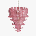 Pink Ribbon Glass Tiered Chandelier