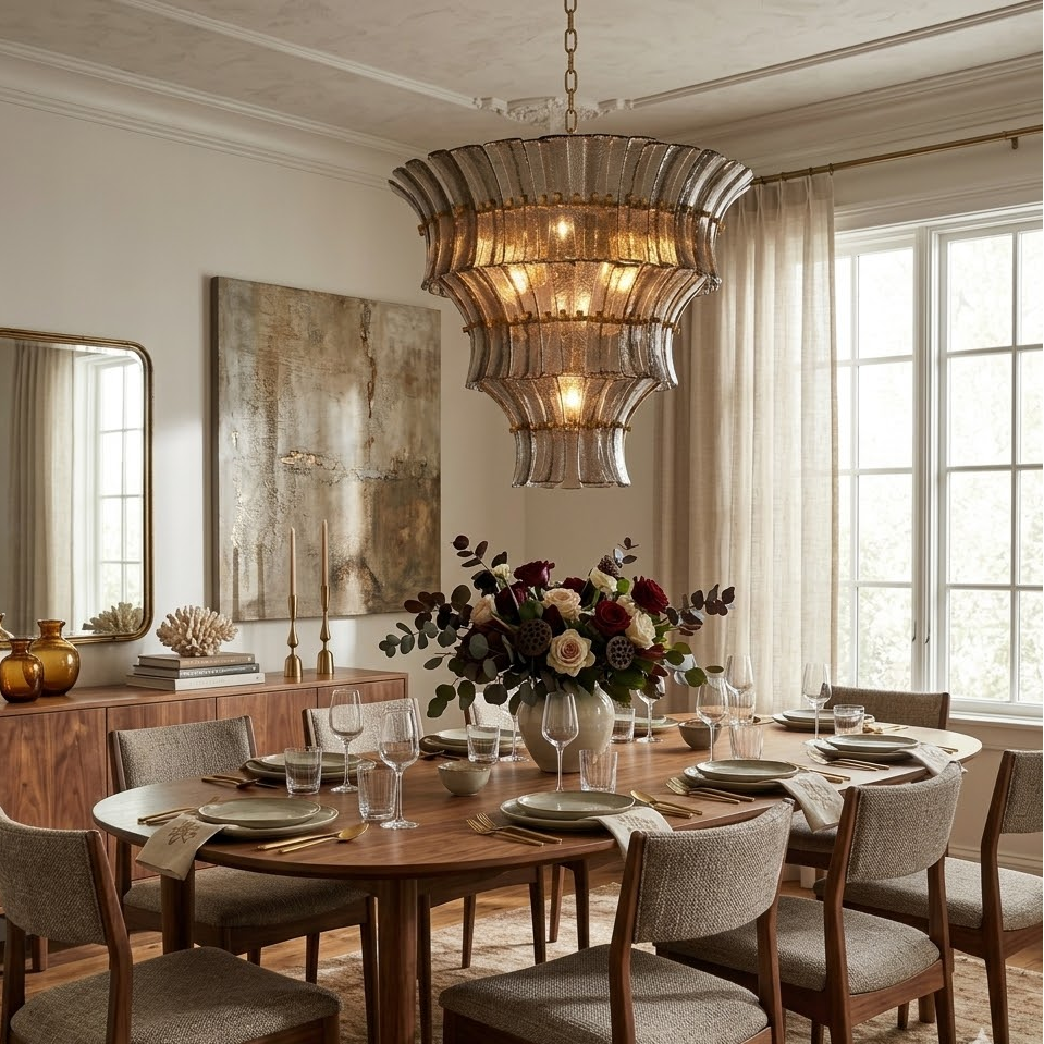 Vesper Glass Tiered Chandelier