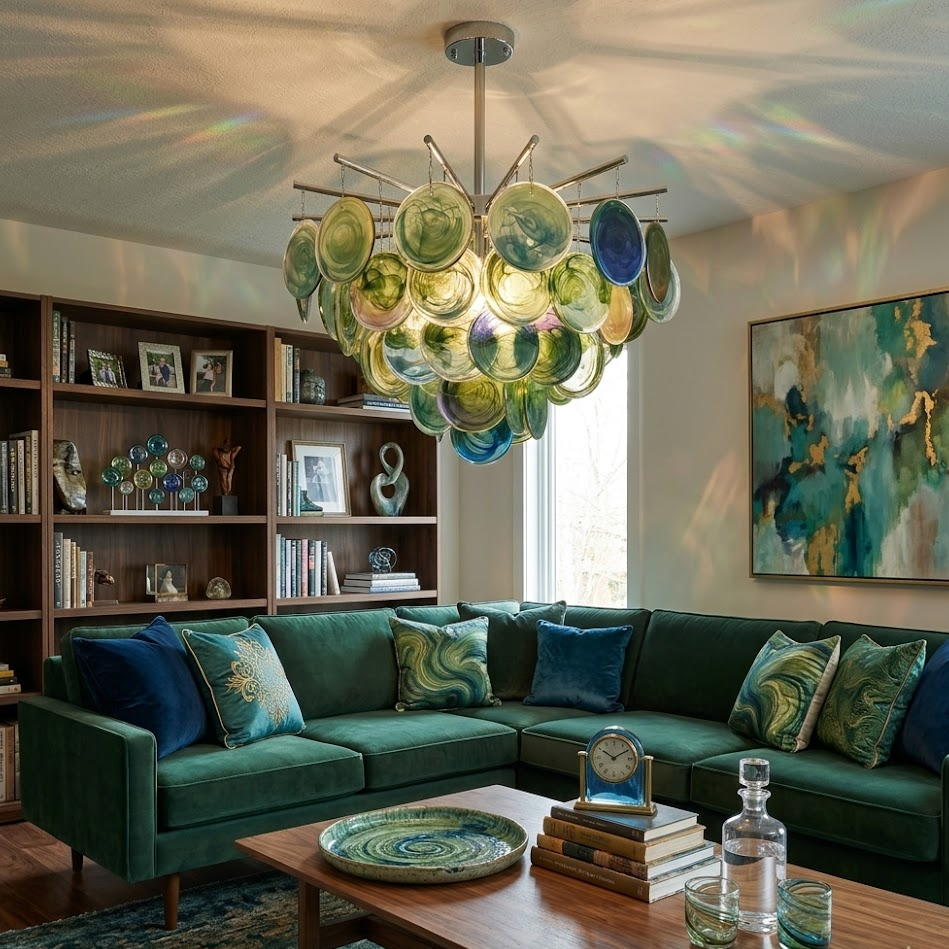 Murano Art Glass Disc Chandelier