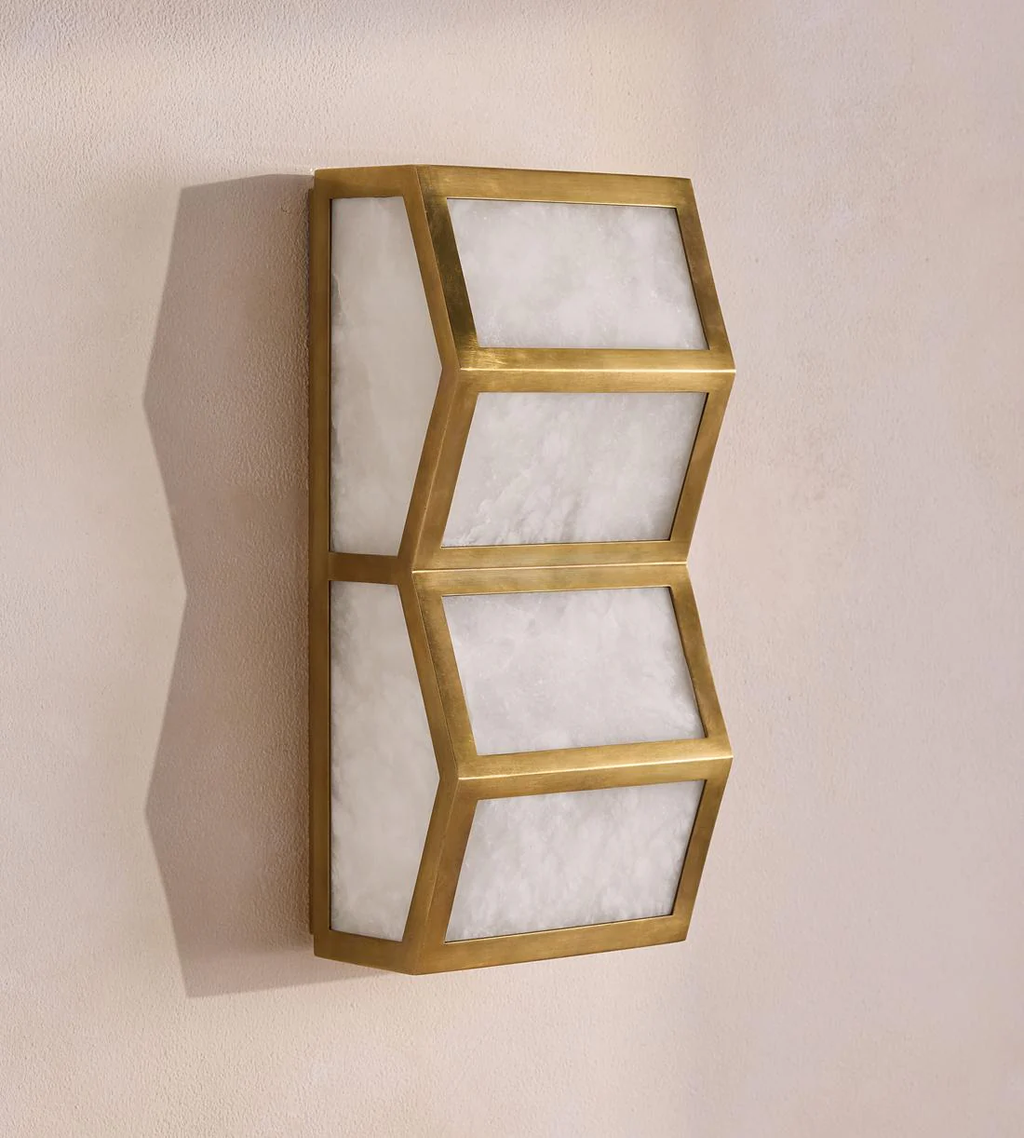Alabaster Cascade Rectangular Wall Light