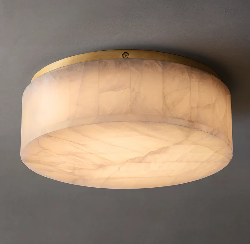 Alabaster Round Flush Mount
